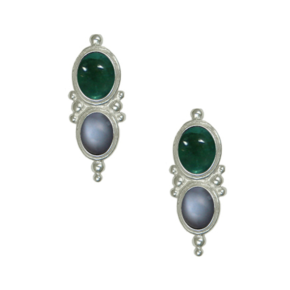 Sterling Silver Drop Dangle Earrings With Fluorite